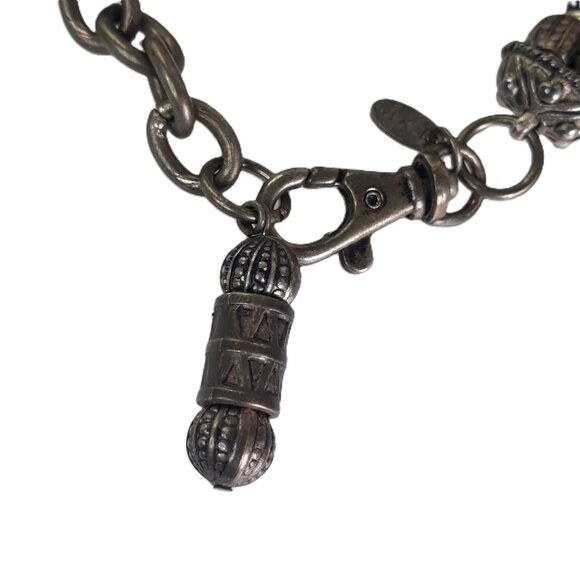 Vtg Express Bead & Metal Double Strand Belt S/M/L Boho Artsy Art to Wear - Picture 2 of 7